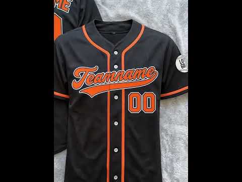 Custom Black & Orange Striped Baseball Jersey - Personalized Name & Number